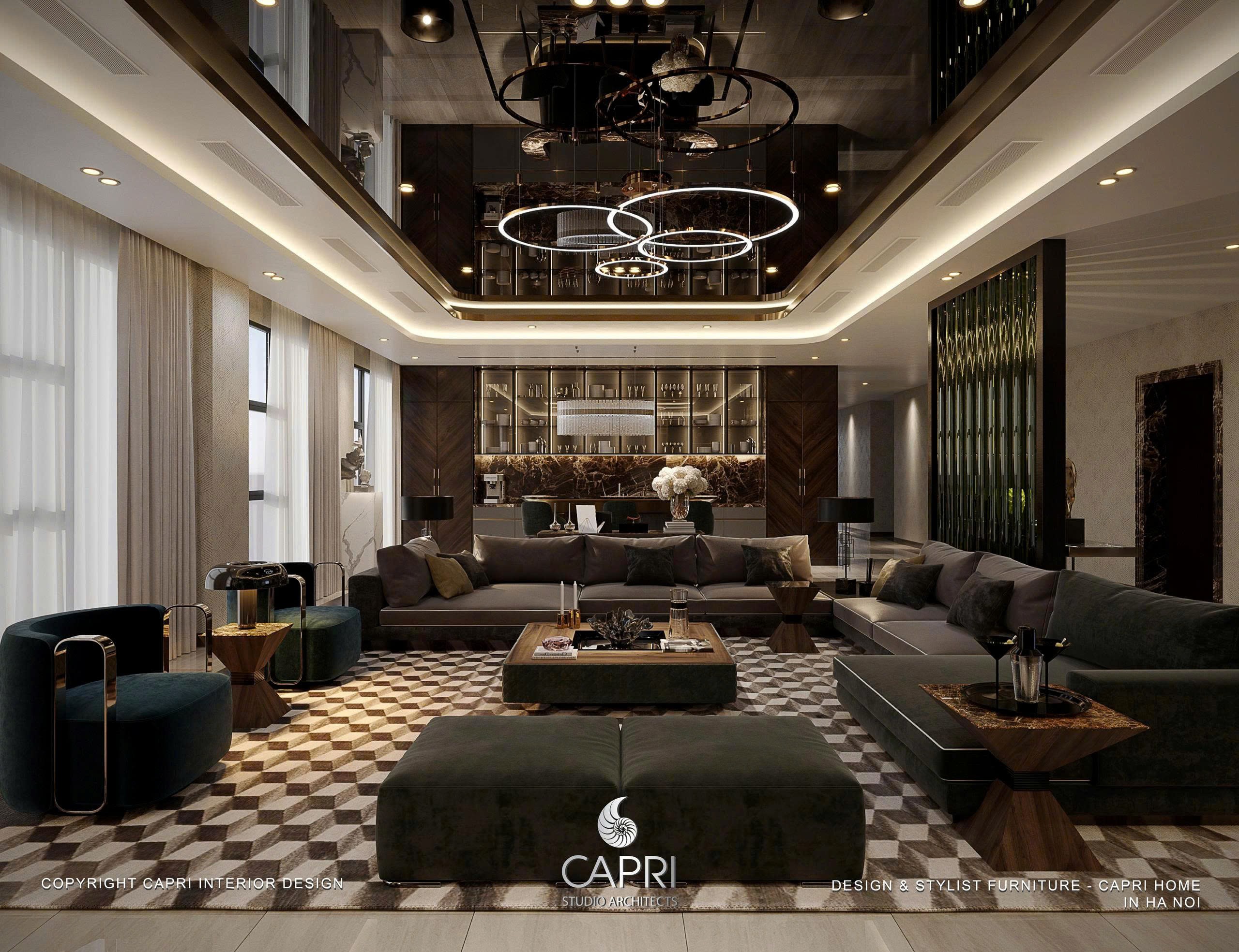 THIẾT KẾ NỘI THẤT PHÒNG KHÁCH VILLA HẢI PHÒNG: ĐẲNG CẤP THƯỢNG LƯU